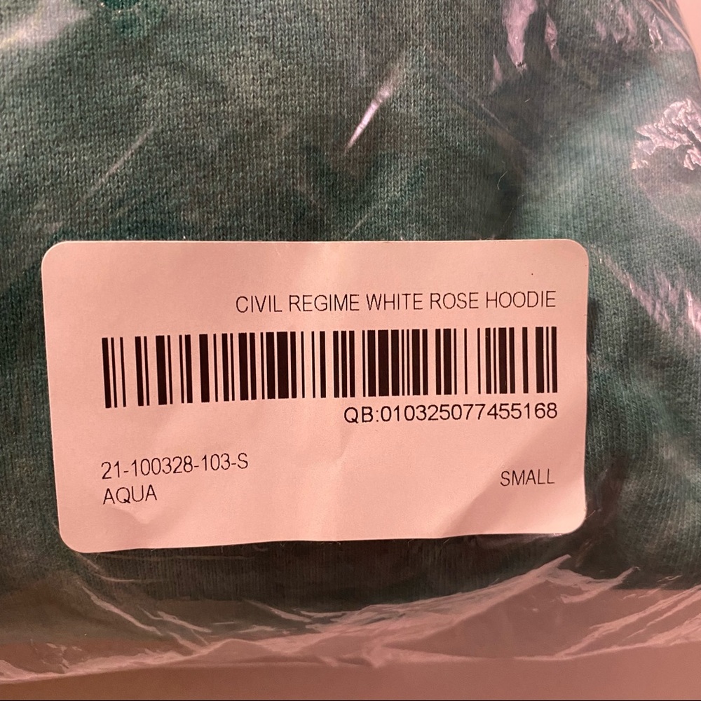 Civil Regime aqua marble white roses hoodie - Picture 6 of 9